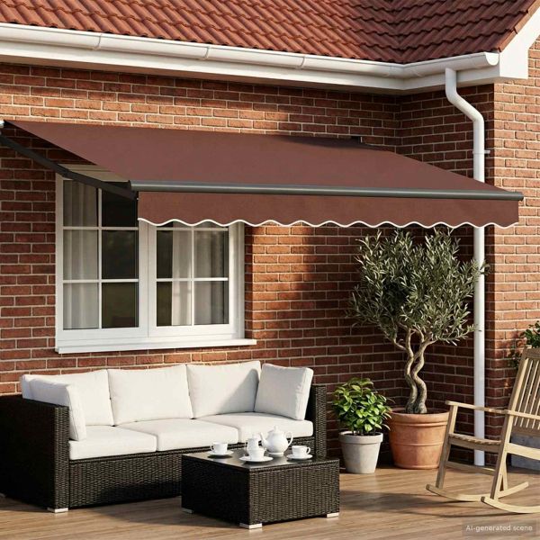 Ръчен изтеглящ сенник с LED светлини 3 x 2,5 m