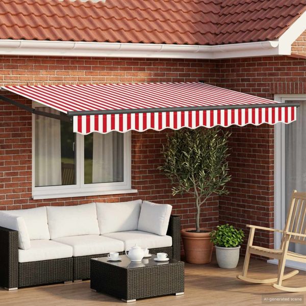 Ръчен изтеглящ сенник с LED светлини 3 x 2,5 m