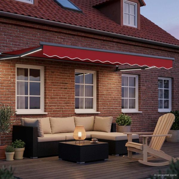 Ръчен изтеглящ сенник с LED светлини 3 x 2,5 m