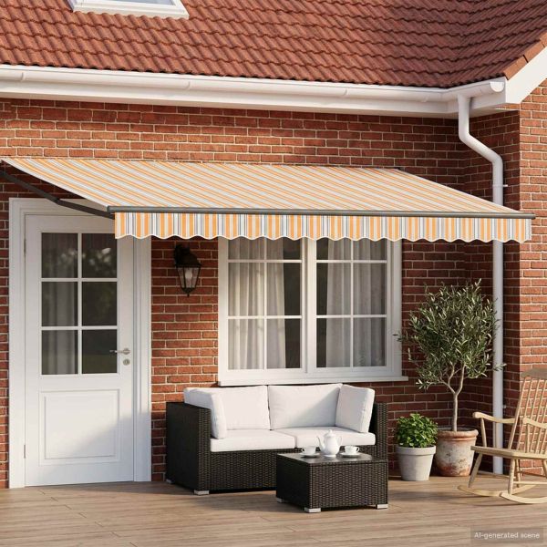 Електрически разтегателен навес Жълто, Сиво, Антрацит 4 × 3 m