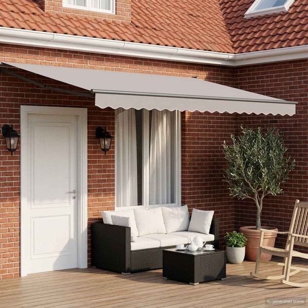 Електрически разтегателен навес Светлосиво и антрацит 4 × 3 m