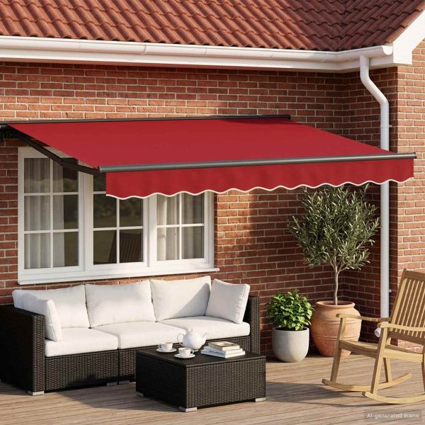 Електрически разтегателен навес Червен и Антрацит 3,5 x 2,5 m