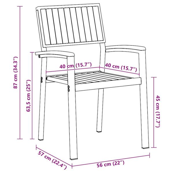 Сгъваем Стол 4 pcs Кафяво 56 х 57 х 87 см