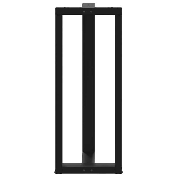 Крака за бар маса, Т-образни, 2 бр., черни, 40x35x(100-101) см, стомана