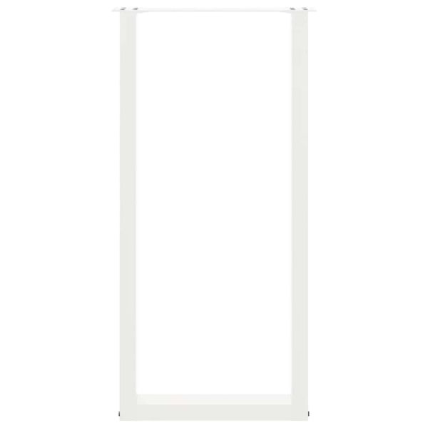 Крака за бар маса, U-образни, 2 бр., бели, 40 x (100-101) см, стомана