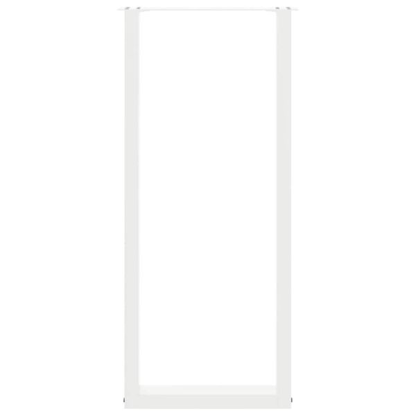 Крака за бар маса, U-образни, 2 бр., бели, 40 x (110-111) см, стомана