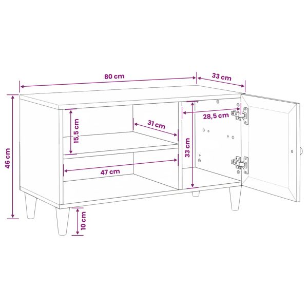 ТВ Единици с рафт Светло кафяво 80 x 33 x 46 см Инженерно дърво
