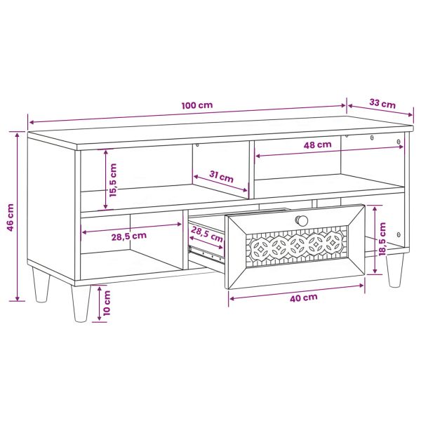 ТВ Единици Светло кафяво 105 x 33 x 46 см Инженерно дърво