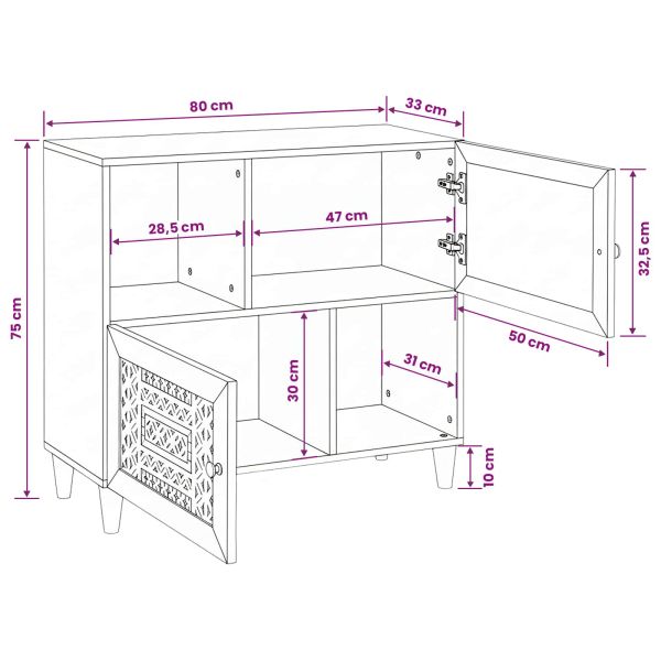 Служебен шкаф Светлокафяво 33.5 x 80 x 75 см