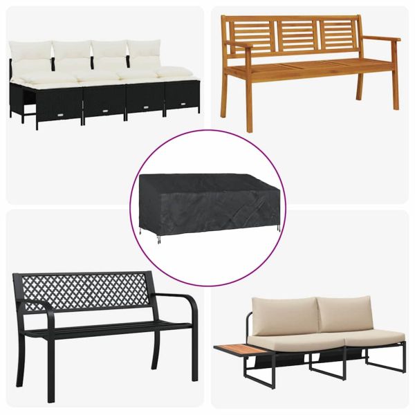 Калъф за градинска пейка Черно 200 x 100 x 89 см