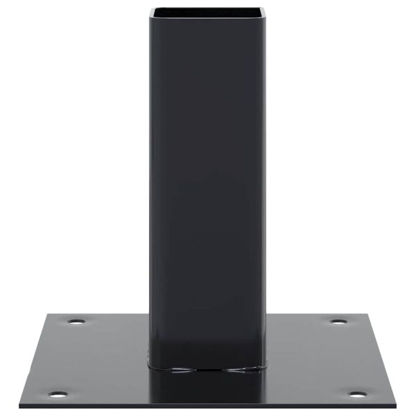 Основи за стълбове квадрат 12 бр прахово боядисана стомана