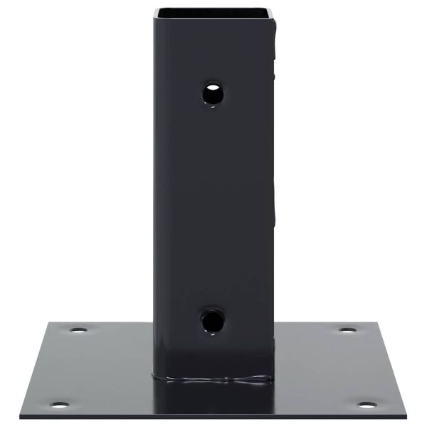 Основи за стълбове квадрат 4 бр прахово боядисана стомана