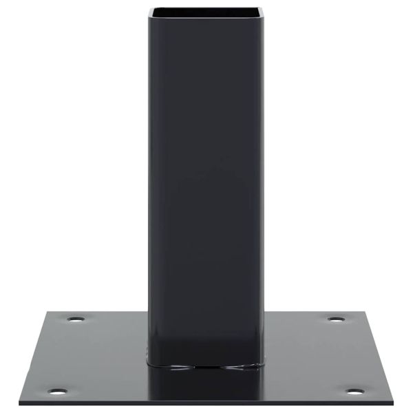 Основи за стълбове квадрат 4 бр прахово боядисана стомана