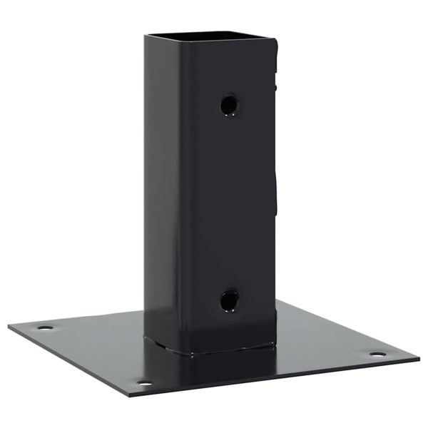 Основи за стълбове квадрат 12 бр прахово боядисана стомана