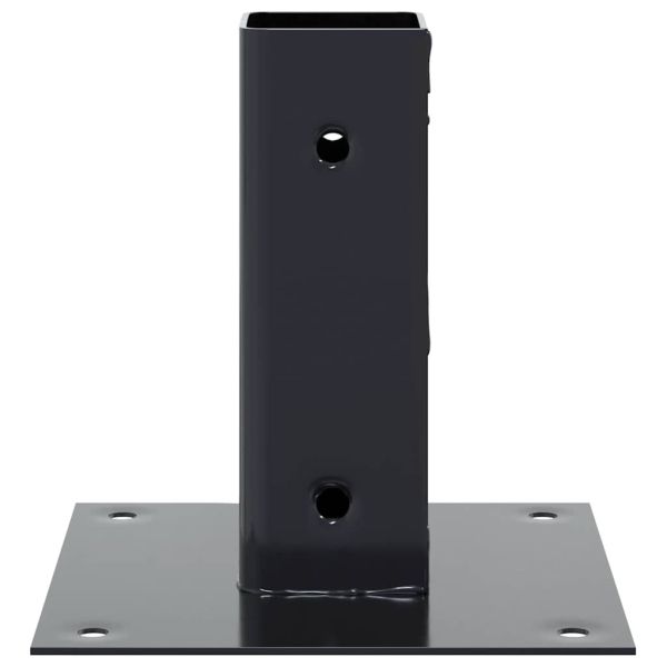 Основи за стълбове квадрат 12 бр прахово боядисана стомана