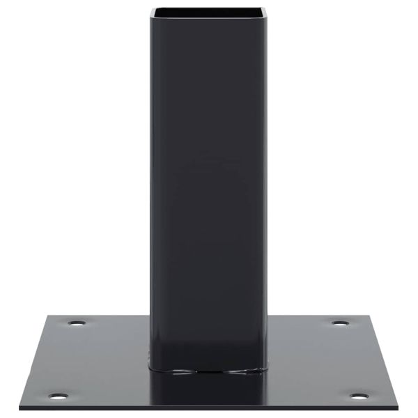 Основи за стълбове квадрат 12 бр прахово боядисана стомана