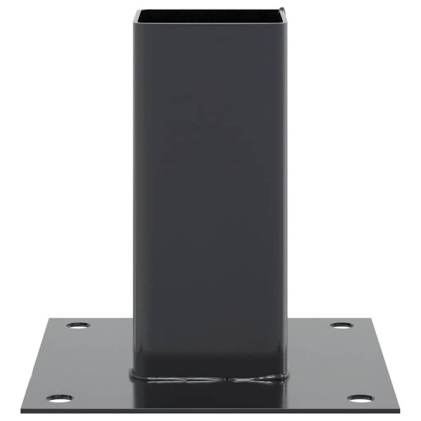 Основи за стълбове квадрат 4 бр прахово боядисана стомана