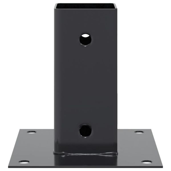 Основи за стълбове квадрат 12 бр прахово боядисана стомана