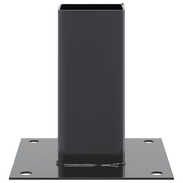 Основи за стълбове квадрат 12 бр прахово боядисана стомана