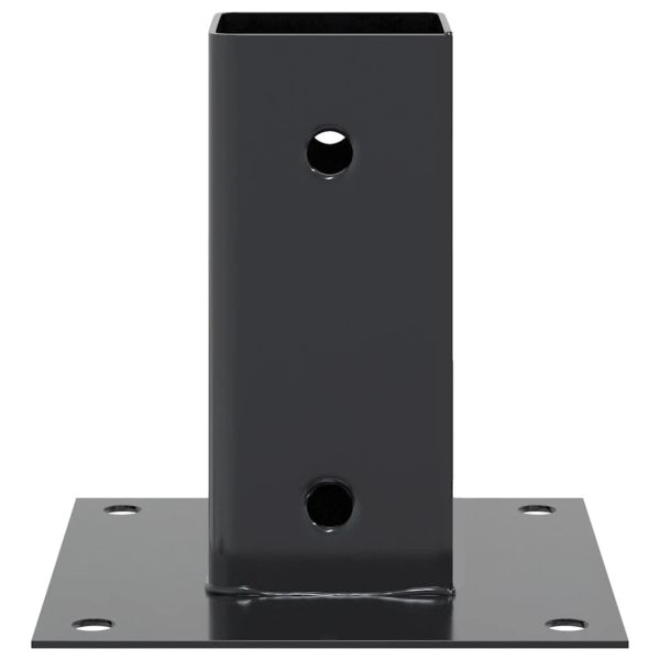 Основи за стълбове квадрат 12 бр прахово боядисана стомана