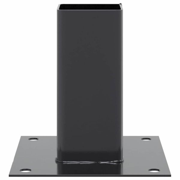 Основи за стълбове квадрат 12 бр прахово боядисана стомана