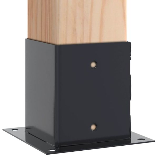 Основи за стълбове квадрат 12 бр прахово боядисана стомана