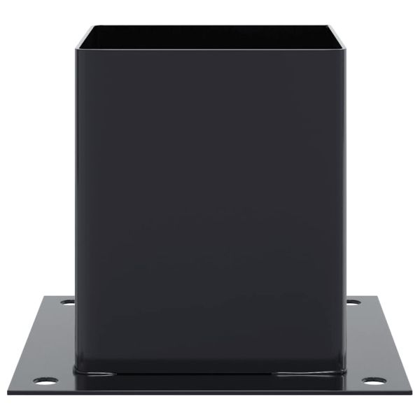 Основи за стълбове квадрат 12 бр прахово боядисана стомана