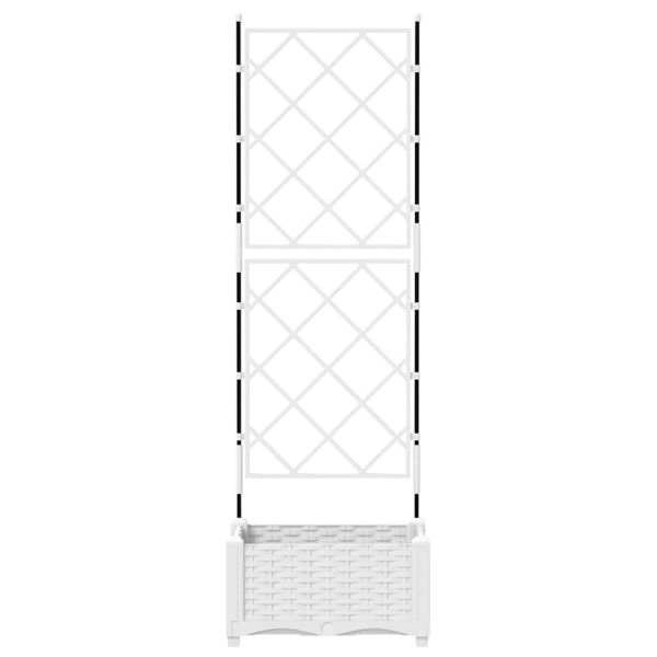 Градинска саксия Бял 40 x 40 x 125,5 см Пластмаса