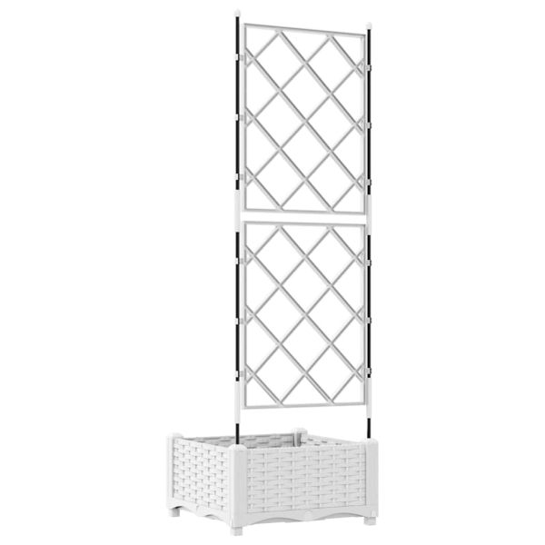 Градинска саксия Бял 40 x 40 x 125,5 см Пластмаса