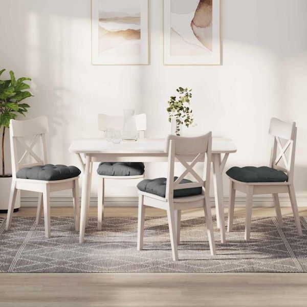 Възглавници за седалки 4 pcs Тъмен сив 45 x 45 x 12 см текстил