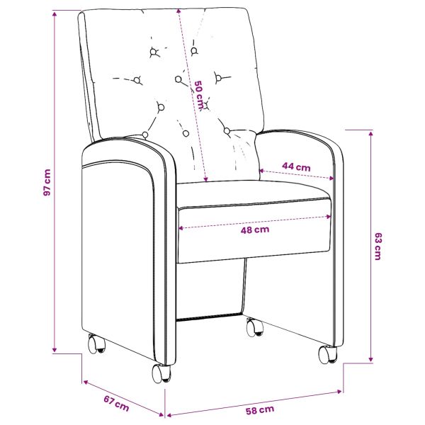 Столове с Колела с колела 2 pcs Светлосиво 58 x 67 x 97 см