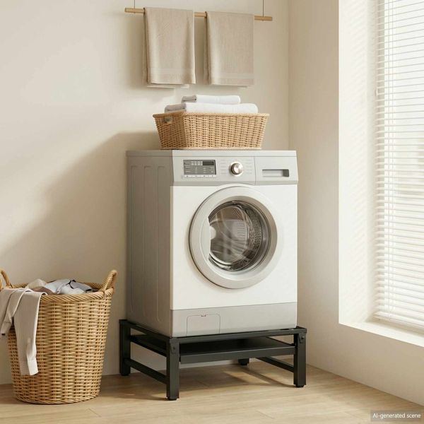 Педестал за пералня Черен 62 x 60,5 x 32,5 см Стомана