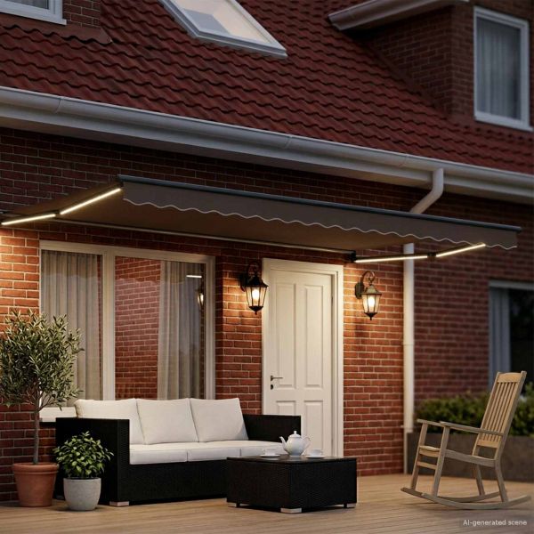 Електрическа разтегателна рамка за сенник Антрацит 4,5 × 3 m