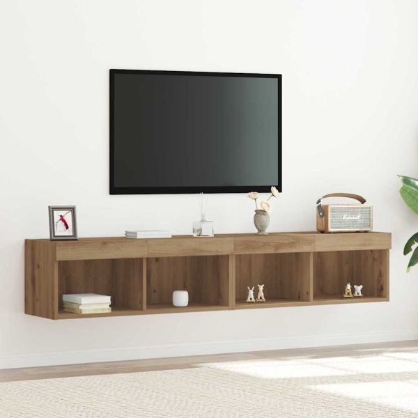 Комплект ТВ шкаф 2 pcs Дъб 80 x 30 x 30 см Инженерно дърво