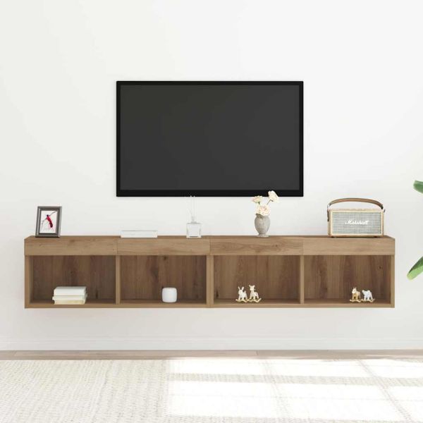 Комплект ТВ шкаф 2 pcs Дъб 80 x 30 x 30 см Инженерно дърво