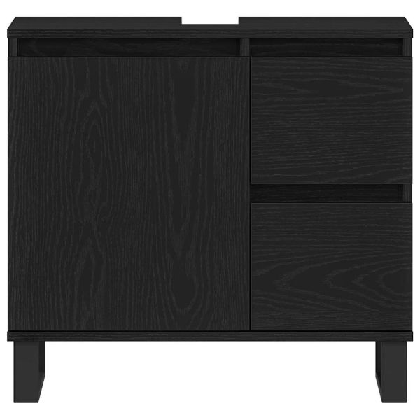 Шкаф за мивка в баня Черния дъб 65 x 33 x 60 см Инженерно дърво