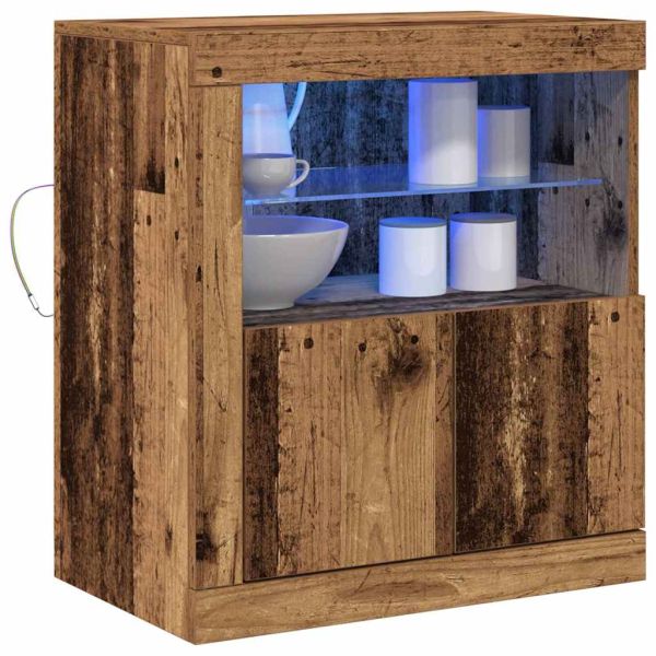 LED конзолна маса Кафяво 60,5 x 37 x 67 см Инженерно дърво