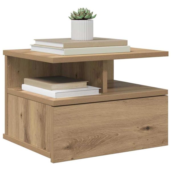 Плаваща нощно шкафче 2 pcs Дъб 40 x 31 x 28 см Инженерно дърво