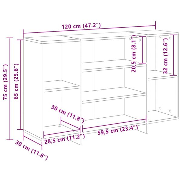 Служебен шкаф Черния дъб 120 x 30 x 75 см Инженерно дърво