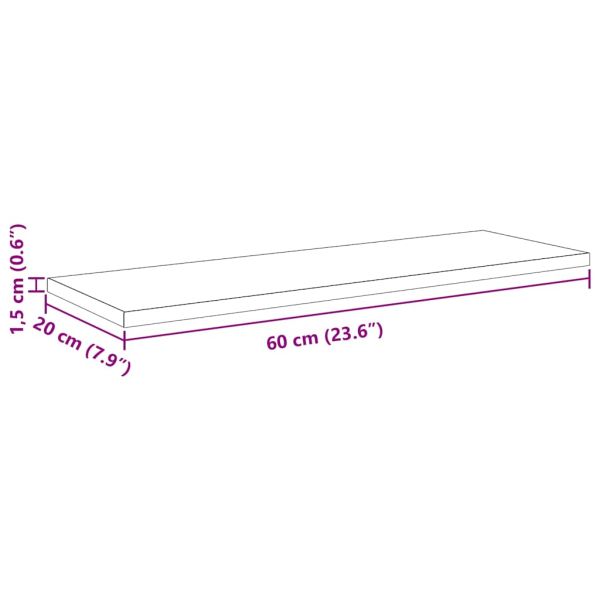 Етажерка Борд 4 pcs Черен 60 x 20 x 1,5 cm Инженерно дърво