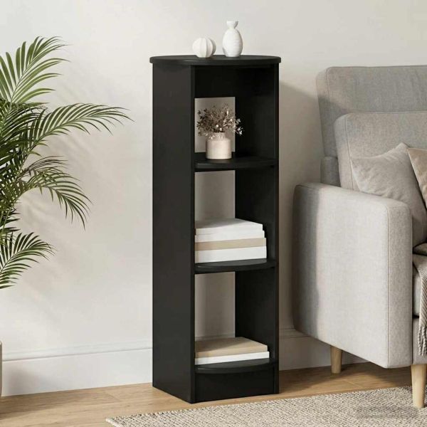 Страничен шкаф Черен 40 x 40 x 100 cm Инженерен дървен материал