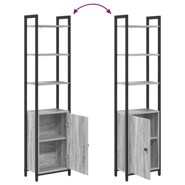 Шкаф за книги Сив Сонома 40 x 24 x 161 см Инженерно дърво