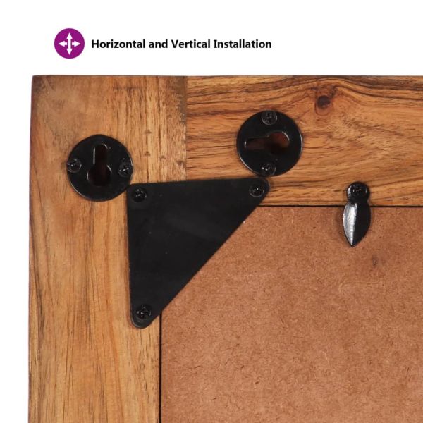 Огледало, 70x50 см, регенерирано дърво масив и стъкло