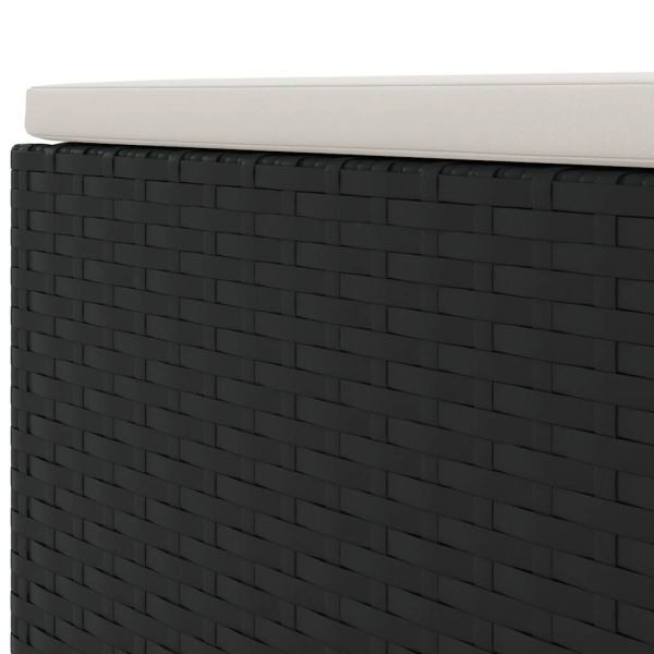 Градински лаундж комплект с възглавници 5 части черен полиратан