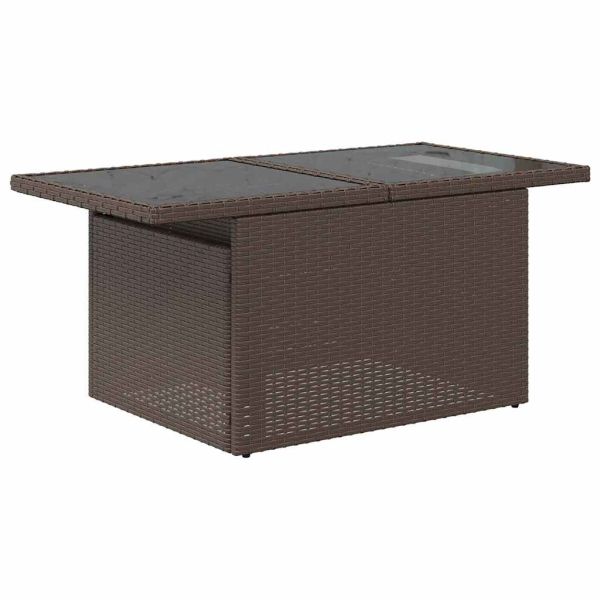 Градински Софа Комплект 6 pcs Кафяво и червено полиратан