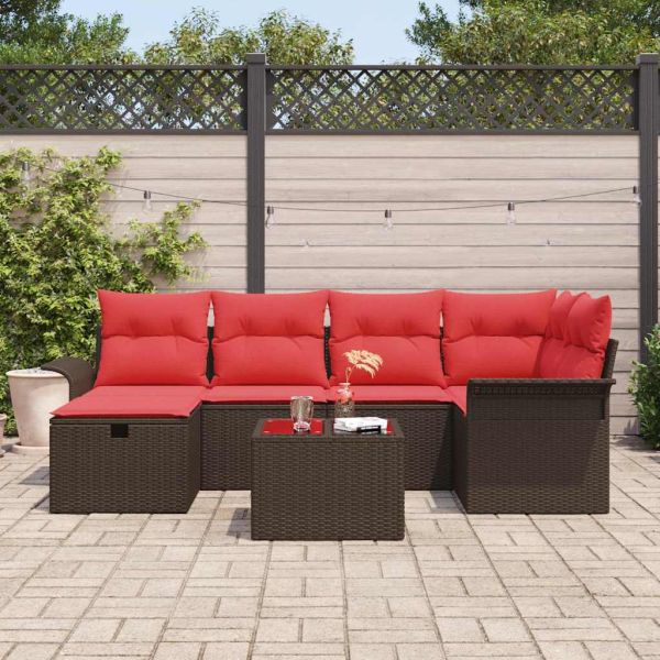 Градински Софа Комплект с възглавница 7 pcs Полиратан