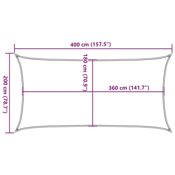 Платно-сенник, 160 г/м², правоъгълно, светлосиво, 2x4 м, HDPE