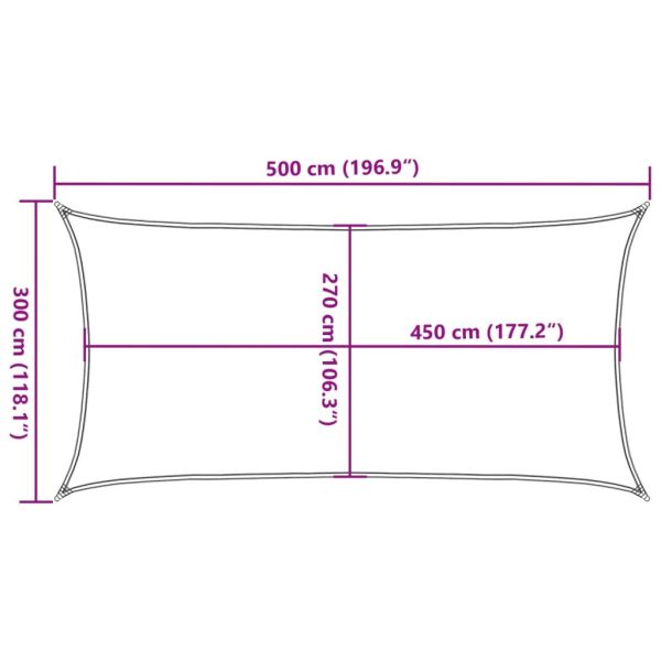 Платно-сенник, 160 г/м², правоъгълно, светлосиво, 3x5 м, HDPE