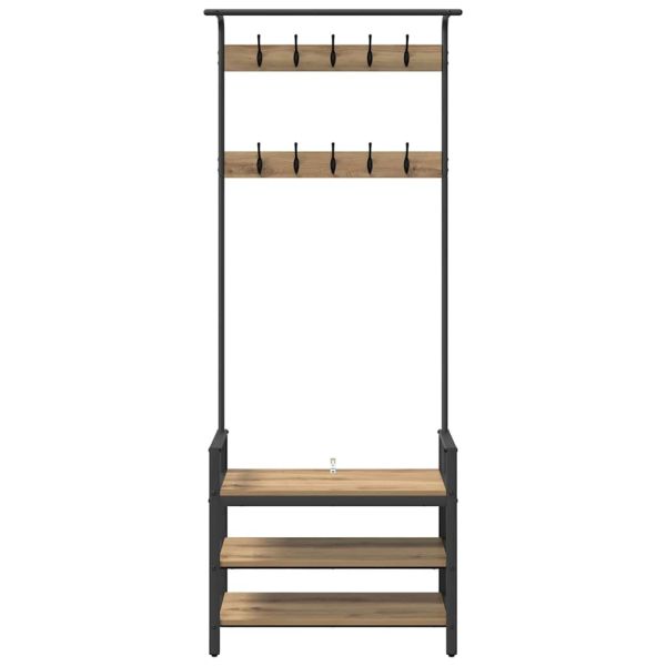 Закачалка за палта с рафт Дъб 75 x 34 x 184 см Инженерно дърво