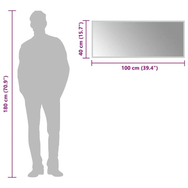 LED огледало за баня, 100x40 см